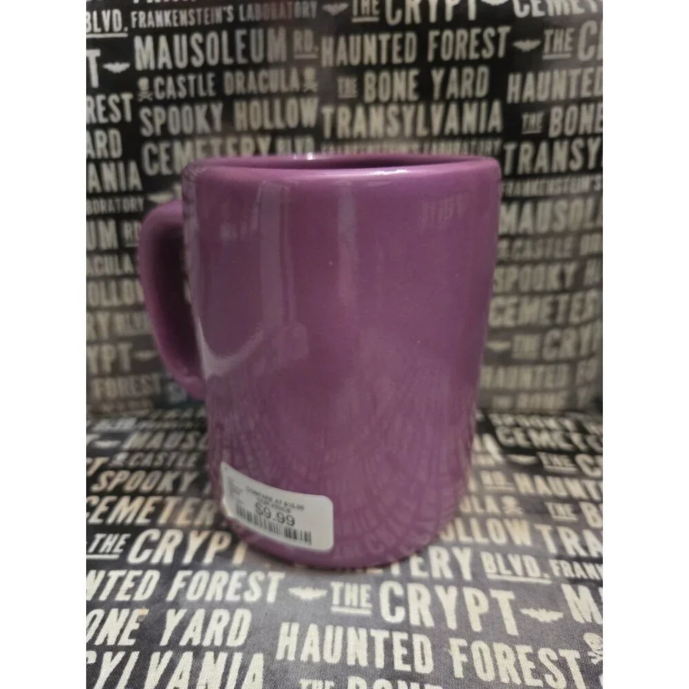 NWT Rae Dunn Purple Beware Halloween Coffee Mug